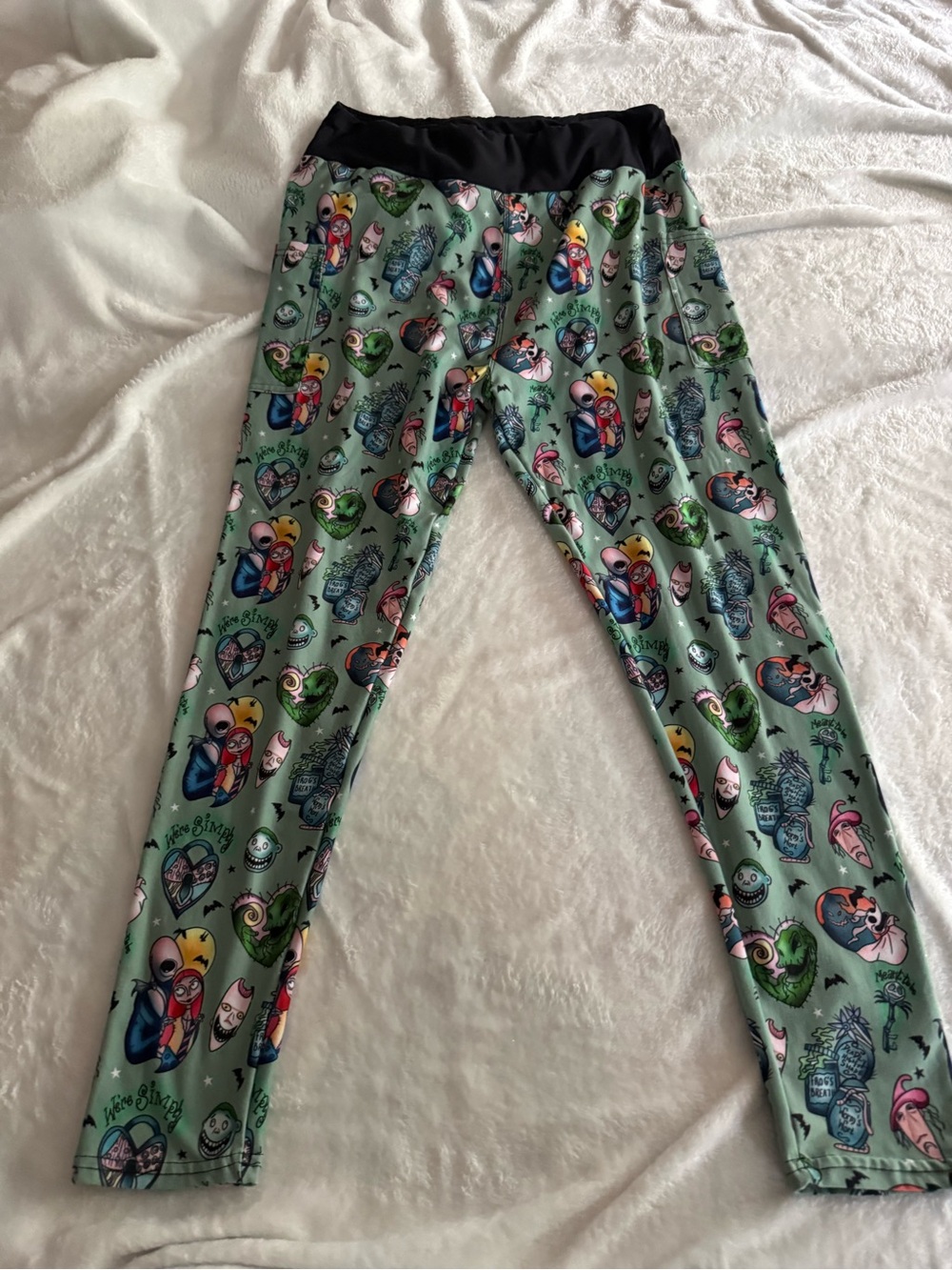 Nightmare Before Christmas Halloween Ankle Leggings Pockets TC 14-16-18